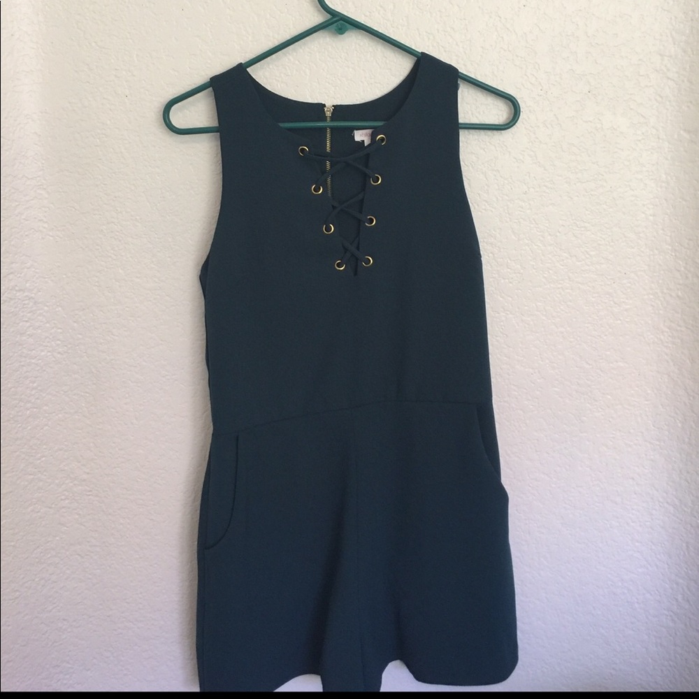 Elegant dark green romper